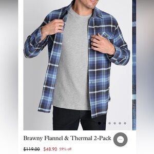 🇺🇸Jachs New York Mens 2-Pack Thermal + Flannel